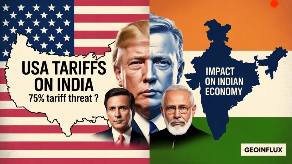USA Tariffs on India Could Rise to 75% if Alaska Summit Fails US Warns India.